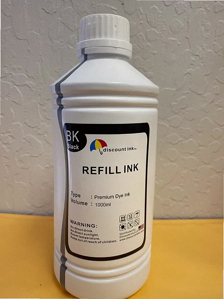 1000ml Black Dye Refill Ink For Epson Canon Hp Refillable Cartridges CIS CISS
