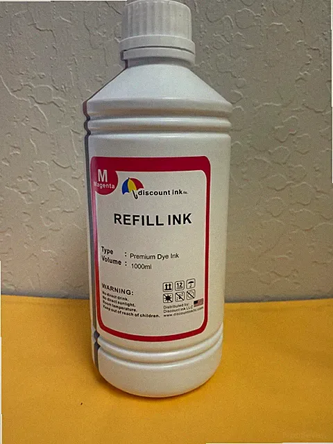 1000ml Magenta Dye Refill Ink For Epson Canon Hp Refillable Cartridges CIS CISS