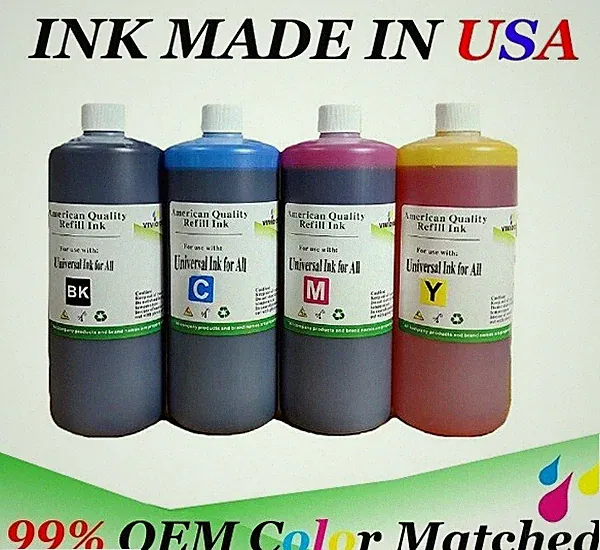 4-Color Universal Refill Ink bottle HP Canon Brother Lexmark Dell and more -SETS