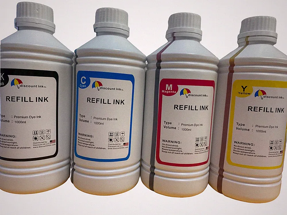 4X1000ml Refill ink for Refillable Cartridges CIS CISS Bk Y M C