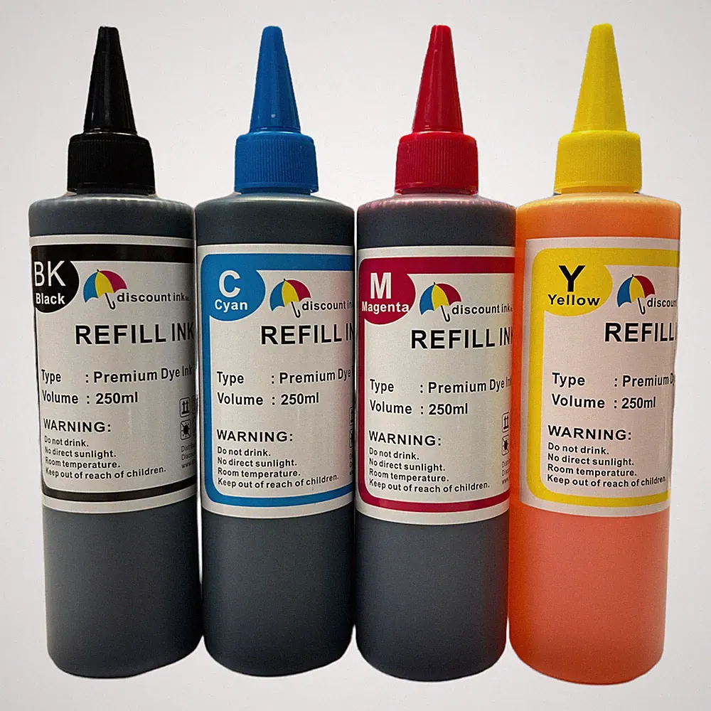 1000ml PREMIUM DYE-BASED REFILL INK FOR HP LEXMARK DELL CANON - 4PKS