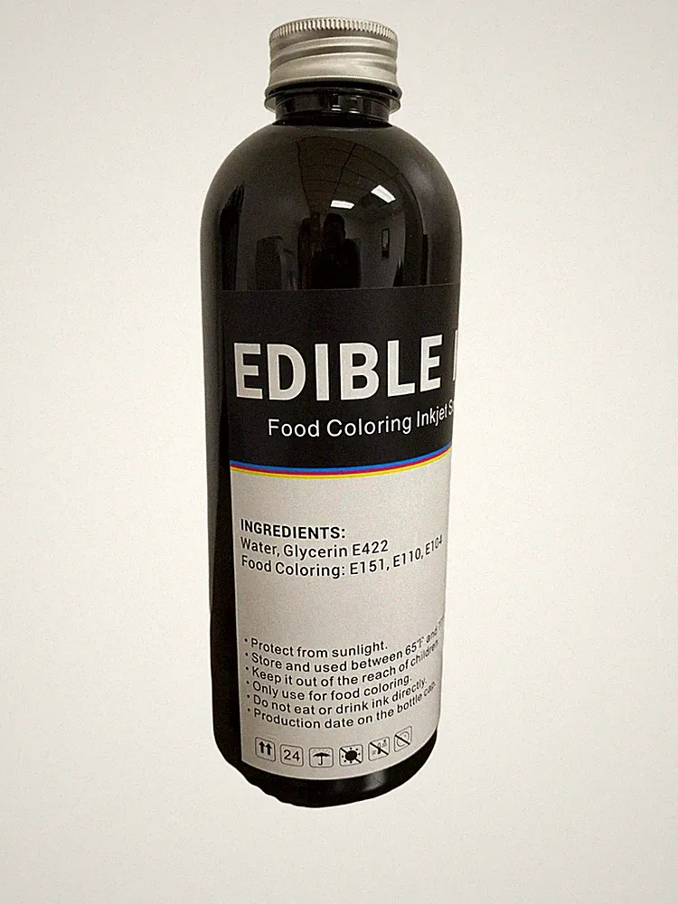 Black Edible Ink Refill Kit for Canon Epson Printers 1000ml Ink Bottle